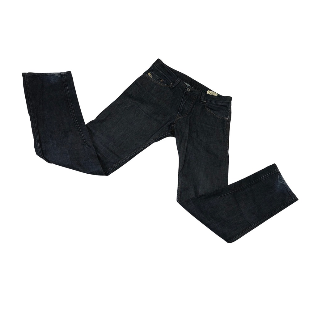 Diesel Darron Slim Tapered Jeans Mens 31x34 Button Fly Cow Leather Made In Italy